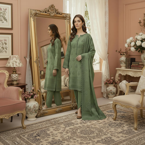 3 Piece Unstitched Ladies Suit