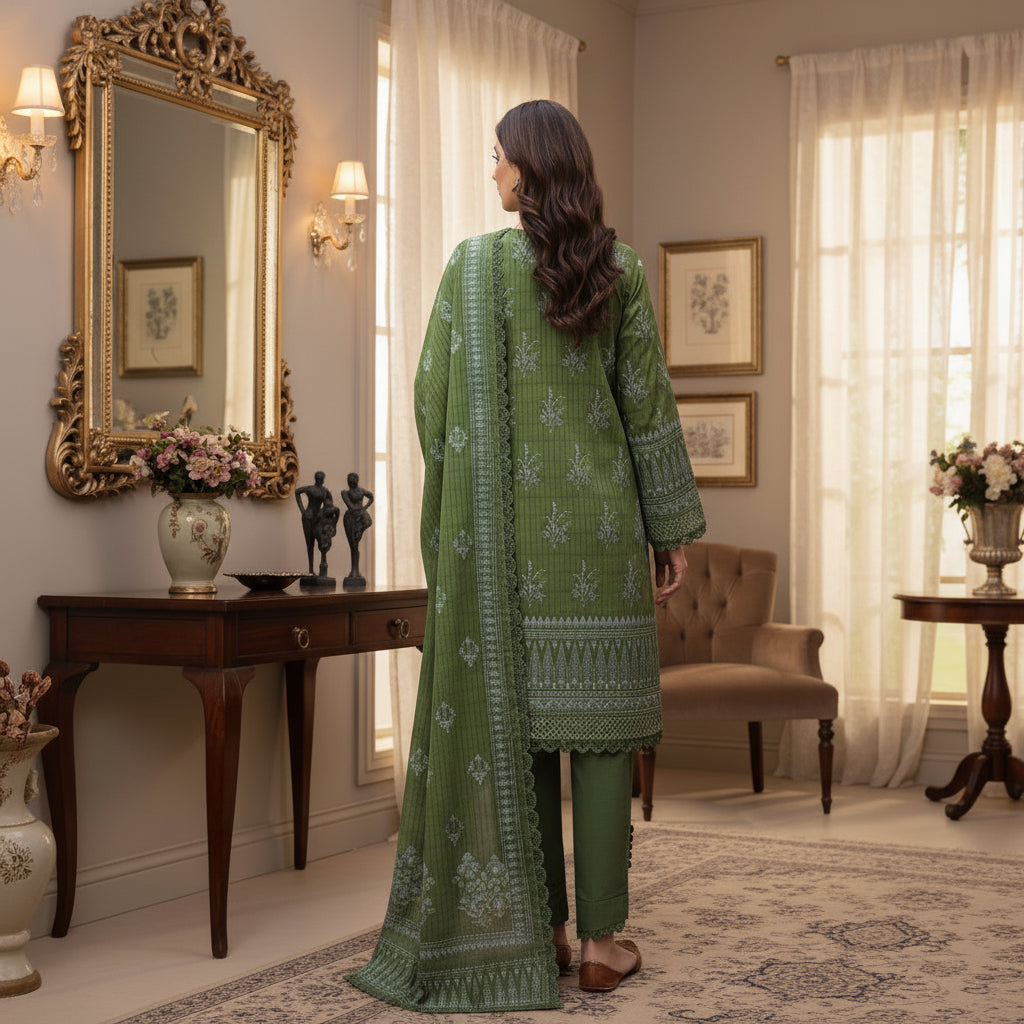 Printed Airjet Lawn 3 Piece Unstitched Ladies Suit – Summer Collection