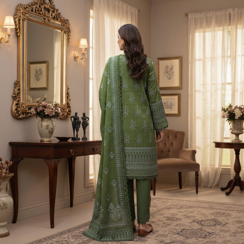 Printed Airjet Lawn 3 Piece Unstitched Ladies Suit – Summer Collection